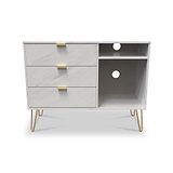 Moreno Marble 3 Drawer TV Unit from Roseland Furniture