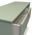 Moreno Olive 3 Drawer TV Unit with Gold Hairpin Legs from Roseland Furniture