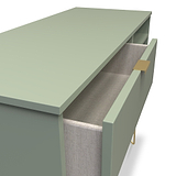 Moreno Olive 3 Drawer TV Unit with Gold Hairpin Legs from Roseland Furniture