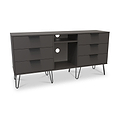 Moreno Graphite with Gold Hairpin Legs 6 Drawer Sideboard from Roseland Furniture