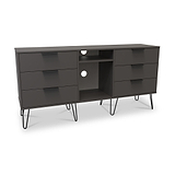 Moreno Graphite with Gold Hairpin Legs 6 Drawer Sideboard from Roseland Furniture