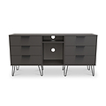 Moreno Graphite with Gold Hairpin Legs 6 Drawer Sideboard from Roseland Furniture