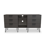 Moreno Graphite with Gold Hairpin Legs 6 Drawer Sideboard from Roseland Furniture