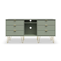 Moreno Olive with Gold Hairpin Legs 6 Drawer Sideboard from Roseland Furniture