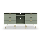 Moreno Olive with Gold Hairpin Legs 6 Drawer Sideboard from Roseland Furniture