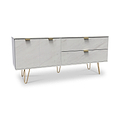 Moreno Marble Effect 2 Drawer 2 Door Wide Sideboard Cabinet from Roseland Furniture