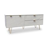 Moreno Marble Effect 2 Drawer 2 Door Wide Sideboard Cabinet from Roseland Furniture