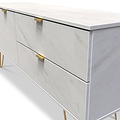 Moreno Marble Effect 2 Drawer 2 Door Wide Sideboard