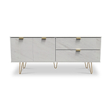 Moreno Marble Effect 2 Drawer 2 Door Wide Sideboard