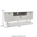 Moreno White Marble 2 Door 1 Drawer Wide TV Unit from Roseland Furniture
