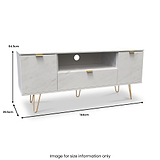 Moreno White Marble 2 Door 1 Drawer Wide TV Unit from Roseland Furniture