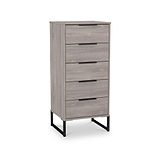 Ashbourne 5 Drawer Tallboy Grey Oak from Roseland Furniture