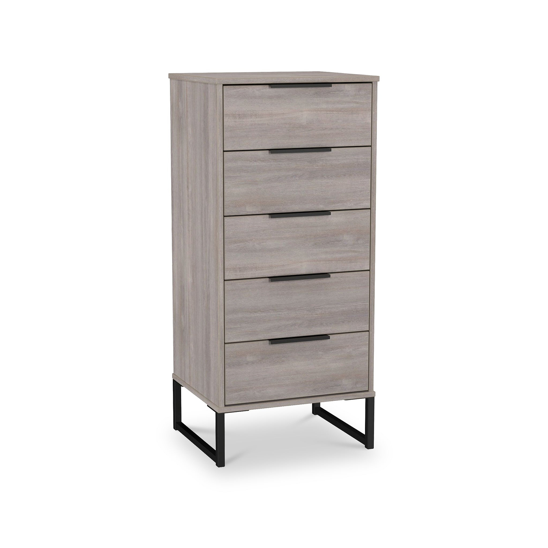 Ashbourne 5 Drawer Tallboy Grey Oak from Roseland Furniture
