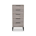Ashbourne 5 Drawer Tallboy Grey Oak from Roseland Furniture