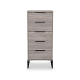 Ashbourne 5 Drawer Tallboy Grey Oak from Roseland Furniture