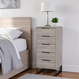 Ashbourne 5 Drawer Tallboy Grey Oak from Roseland Furniture