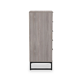Ashbourne 5 Drawer Tallboy Grey Oak from Roseland Furniture