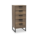 Ashbourne 5 Drawer Tallboy Vintage Oak from Roseland Furniture