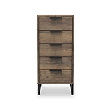 Ashbourne 5 Drawer Tallboy Vintage Oak from Roseland Furniture