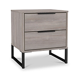 Ashbourne 2 Drawer Bedside Grey Oak from Roseland Furniture