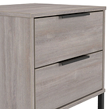 Ashbourne 2 Drawer Bedside Grey Oak from Roseland Furniture