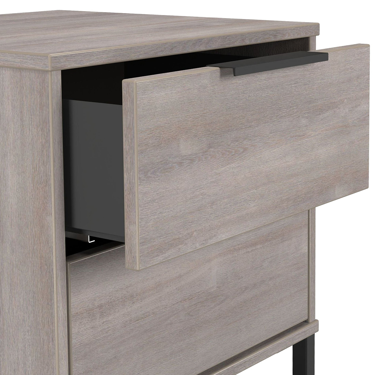 Ashbourne 2 Drawer Bedside Grey Oak from Roseland Furniture