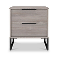 Ashbourne 2 Drawer Bedside Grey Oak from Roseland Furniture