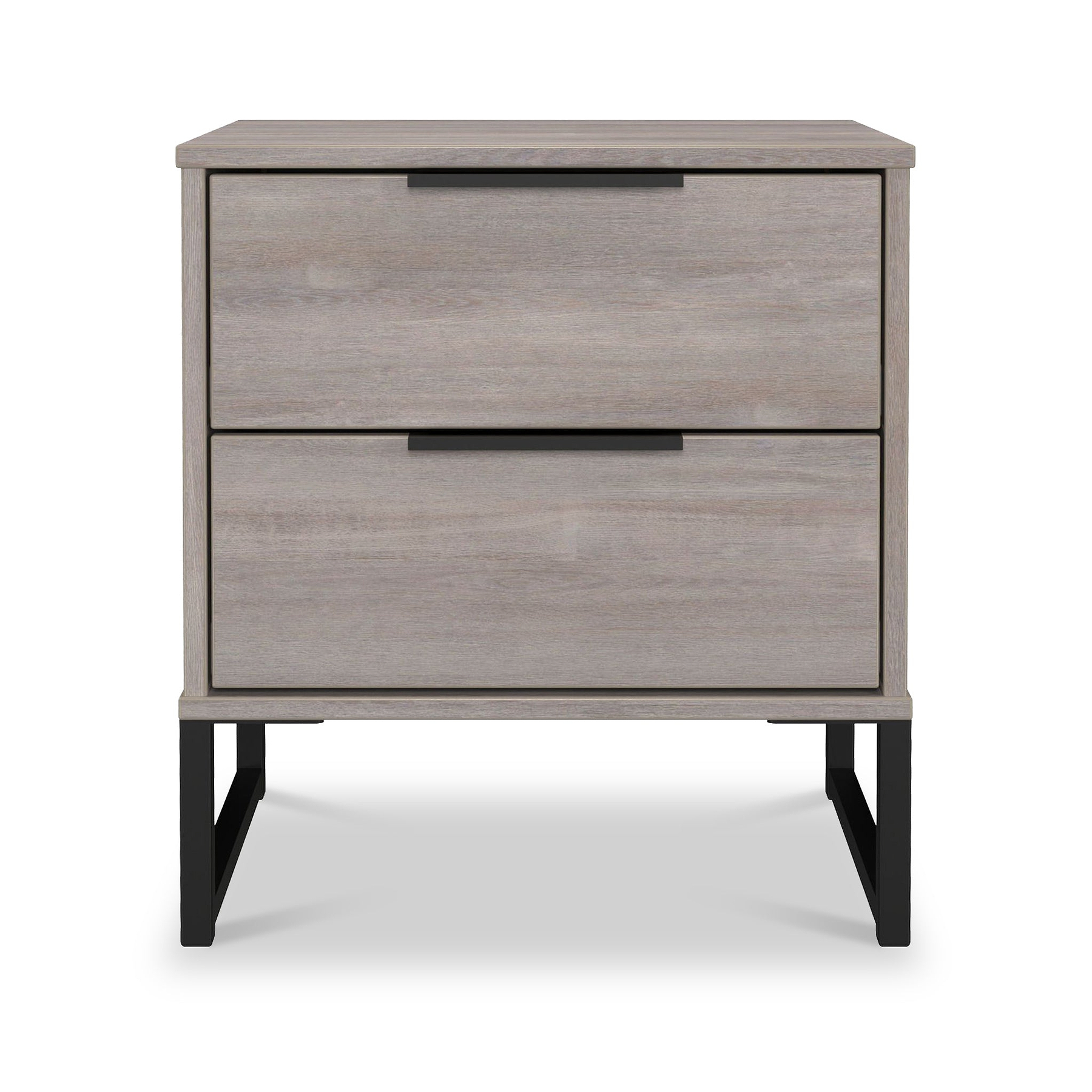 Ashbourne 2 Drawer Bedside Grey Oak from Roseland Furniture