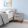 Ashbourne 2 Drawer Bedside Grey Oak from Roseland Furniture