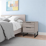 Ashbourne 2 Drawer Bedside Grey Oak from Roseland Furniture
