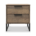 Ashbourne 2 Drawer Bedside Vintage Oak from Roseland Furniture