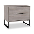 Ashbourne 2 Drawer Side Table Grey Oak from Roseland Furniture