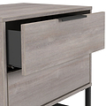 Ashbourne 2 Drawer Side Table Grey Oak from Roseland Furniture