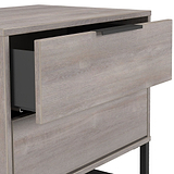 Ashbourne 2 Drawer Side Table Grey Oak from Roseland Furniture