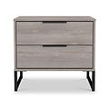 Ashbourne 2 Drawer Side Table Grey Oak from Roseland Furniture