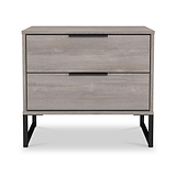 Ashbourne 2 Drawer Side Table Grey Oak from Roseland Furniture
