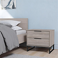 Ashbourne 2 Drawer Side Table Grey Oak from Roseland Furniture