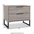Ashbourne 2 Drawer Side Table Grey Oak from Roseland Furniture