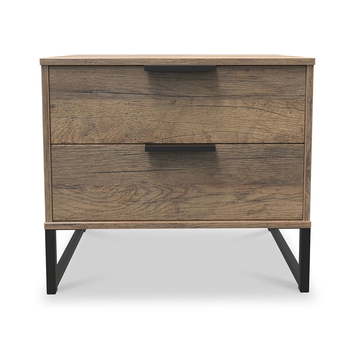 Ashbourne 2 Drawer Side Table Vintage Oak from Roseland Furniture