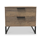 Ashbourne 2 Drawer Side Table Vintage Oak from Roseland Furniture