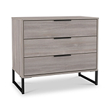 Ashbourne 3 Drawer Wide Chest Grey Oak from Roseland Furniture