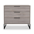 Ashbourne 3 Drawer Wide Chest Grey Oak from Roseland Furniture
