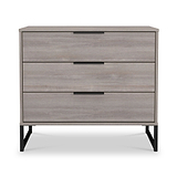 Ashbourne 3 Drawer Wide Chest Grey Oak from Roseland Furniture