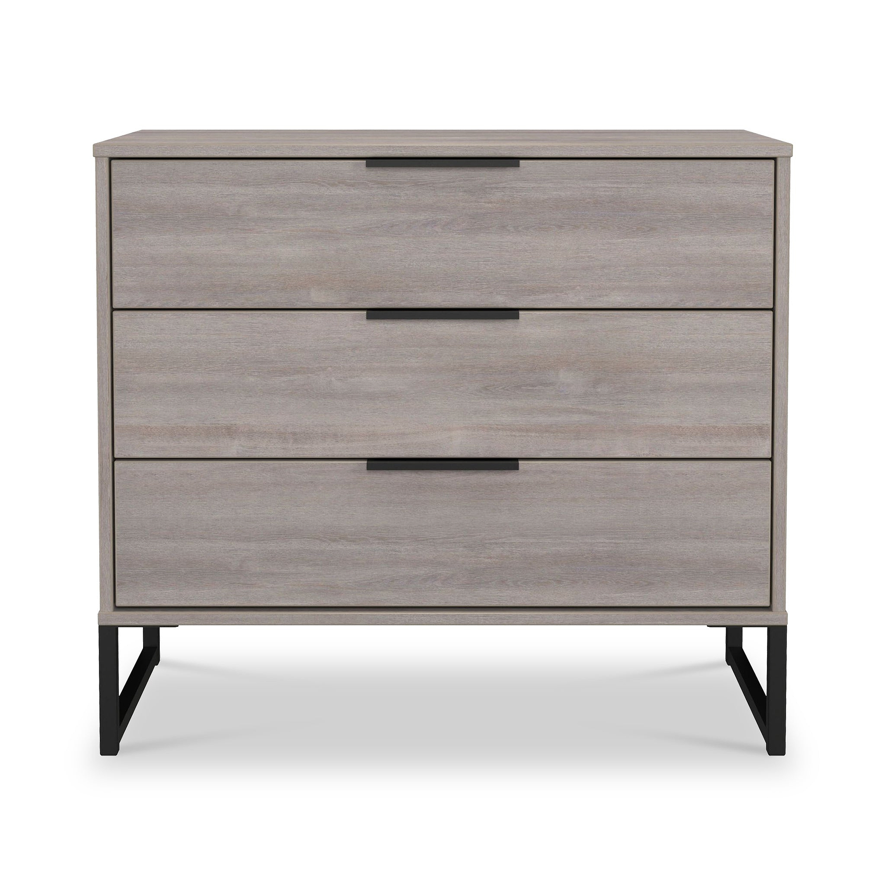 Ashbourne 3 Drawer Wide Chest Grey Oak from Roseland Furniture