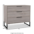 Ashbourne 3 Drawer Wide Chest Grey Oak from Roseland Furniture
