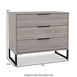 Ashbourne 3 Drawer Wide Chest Grey Oak from Roseland Furniture