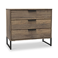 Ashbourne 3 Drawer Wide Chest Vintage Oak from Roseland Furniture
