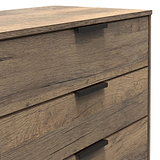 Ashbourne 3 Drawer Wide Chest Vintage Oak from Roseland Furniture