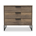 Ashbourne 3 Drawer Wide Chest Vintage Oak from Roseland Furniture