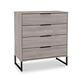 Ashbourne 4 Drawer Chest Grey Oak from Roseland Furniture